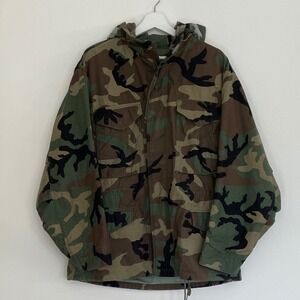 John Ownbey Co M-65 Field Coat Woodland Camouflage Medium Short 1983 Vintage USA